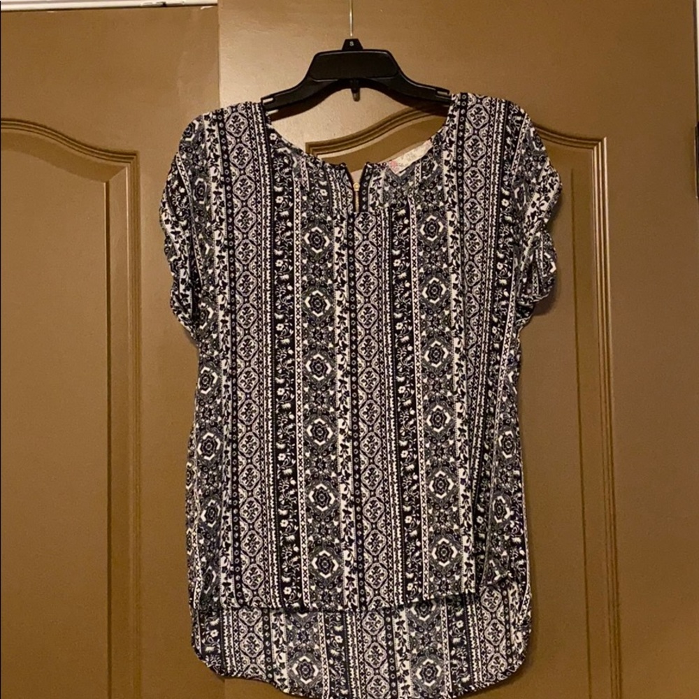 Black and White Pink Rose Shirt